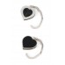 Bag Hanger – Foldable Heart Shape Acrylic w /Rhinestones - Black - BH-HH106BK 